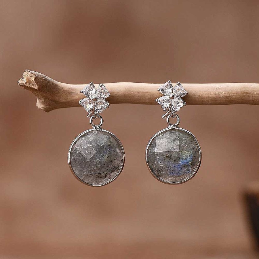Boucles D'Oreilles Âme et Esprit | Boucles D'Oreilles Bonne Fortune En Pierre De Lune