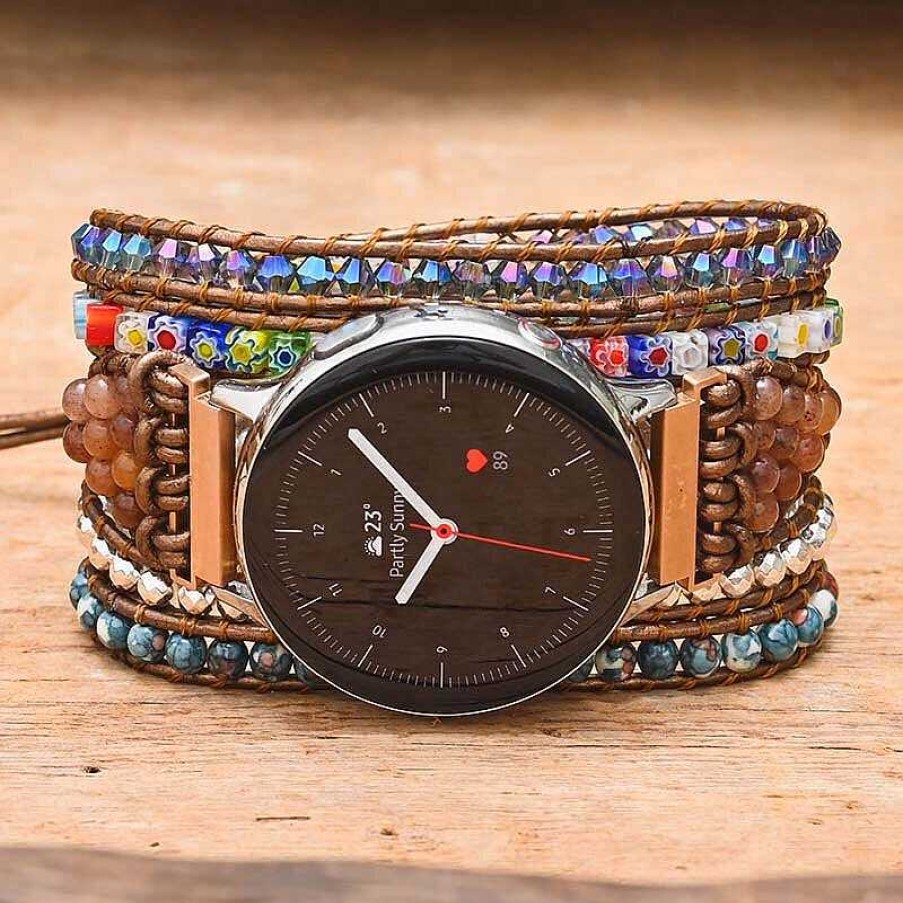 Bracelets Pour Montres Samsung Galaxy Âme et Esprit | Bracelet Pour Montre Connect E Samsung Vernis Brillant En Agate Et Hematite