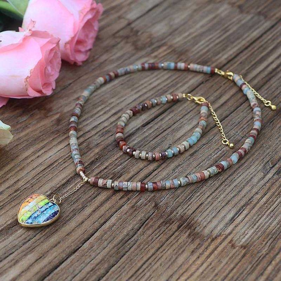 Bracelets Âme et Esprit | Ensemble Gu Rison Des Chakras En Pierre De Peau De Serpent