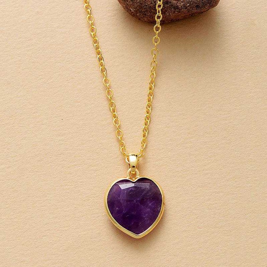 Colliers Âme et Esprit | Pendentif "Adorable Et Charmante" En Onyx, Am Thyste Et Lapis