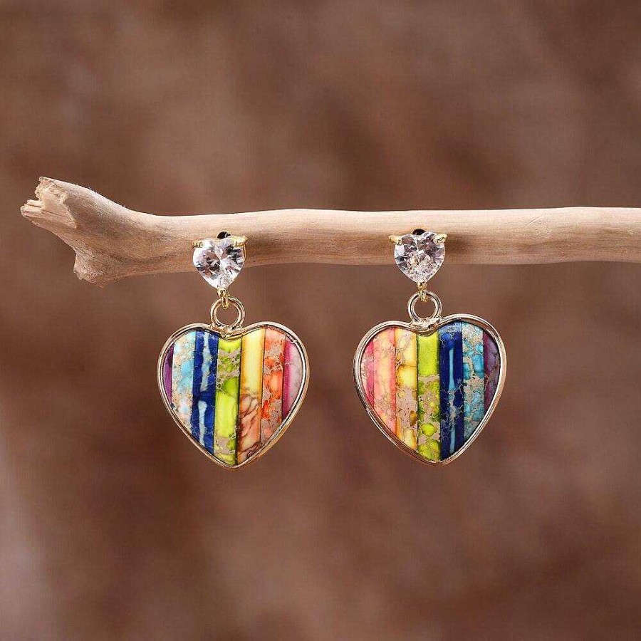 Boucles D'Oreilles Âme et Esprit | Boucles D'Oreilles Arc-En-Ciel R Gulateur Des Chakra