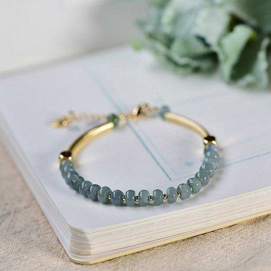 Bracelets Âme et Esprit | L Gant Bracelet Semi-Rigide En Jade