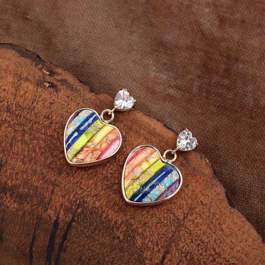 Boucles D'Oreilles Âme et Esprit | Boucles D'Oreilles Arc-En-Ciel R Gulateur Des Chakra