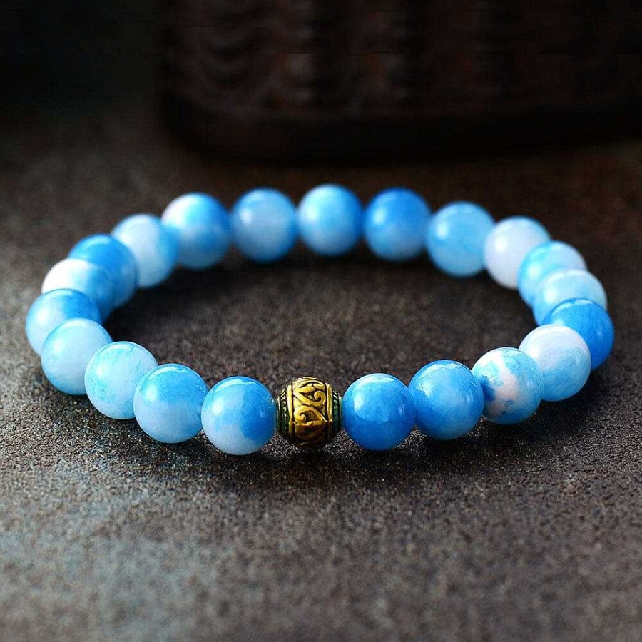 Bracelets Âme et Esprit | Ensemble De Bracelet Et Collier Mala Merveilleux Jade Bleu