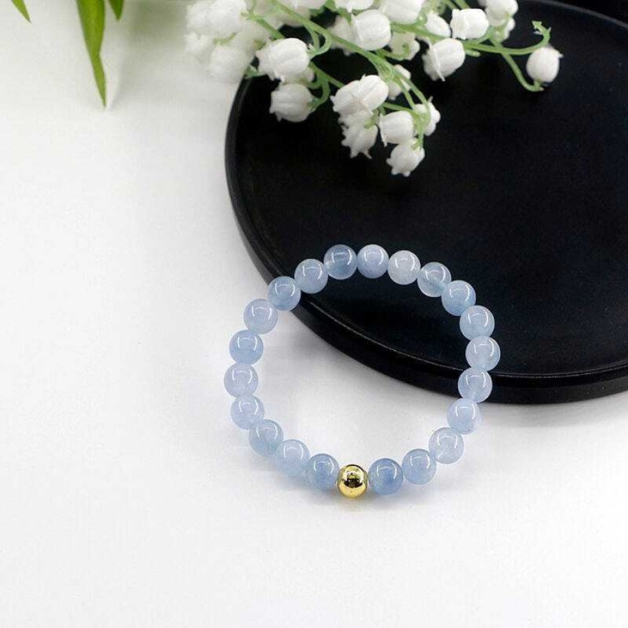 Bracelets Âme et Esprit | Ensemble De Collier Et Bracelet Lotus D'Aigue-Marine