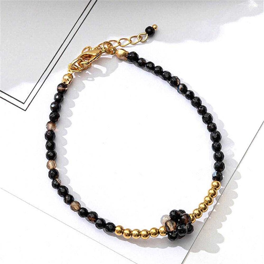 Colliers Âme et Esprit | Parure De Bracelet Et Collier De Protection En Agate Noire