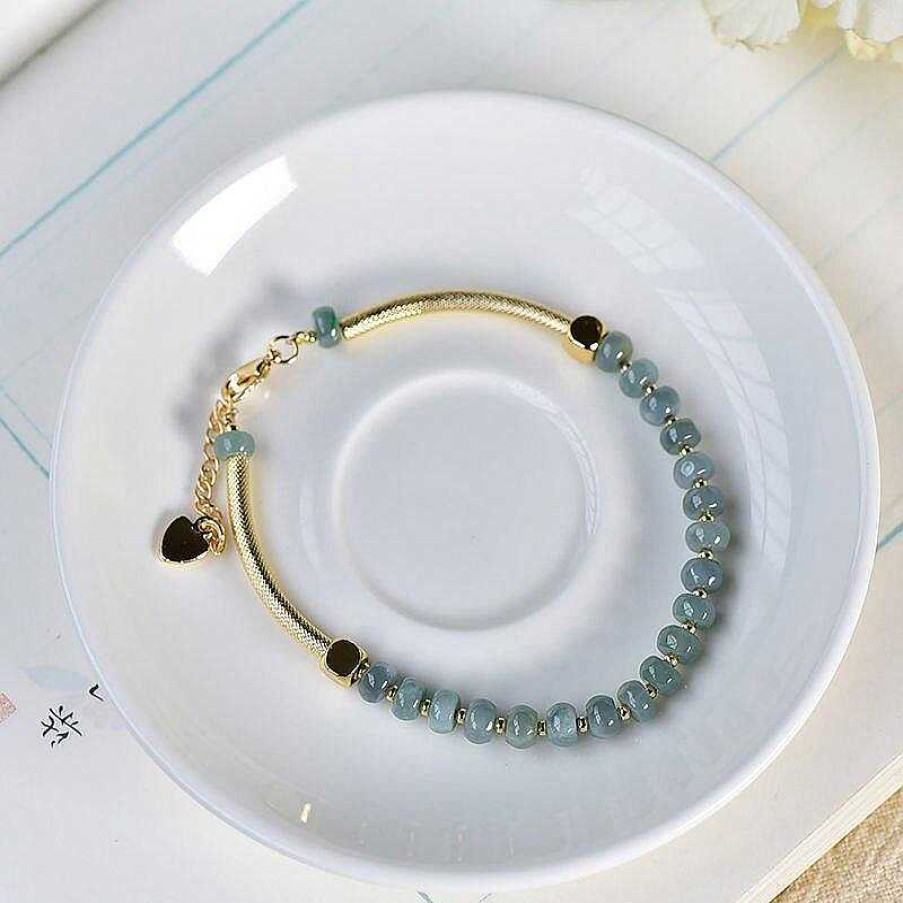 Bracelets Âme et Esprit | L Gant Bracelet Semi-Rigide En Jade