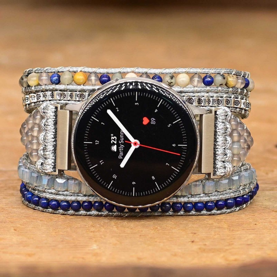 Bracelets Pour Montres Samsung Galaxy Âme et Esprit | Bracelet Paix Profonde Pour Montre En Lapis Et Jaspe
